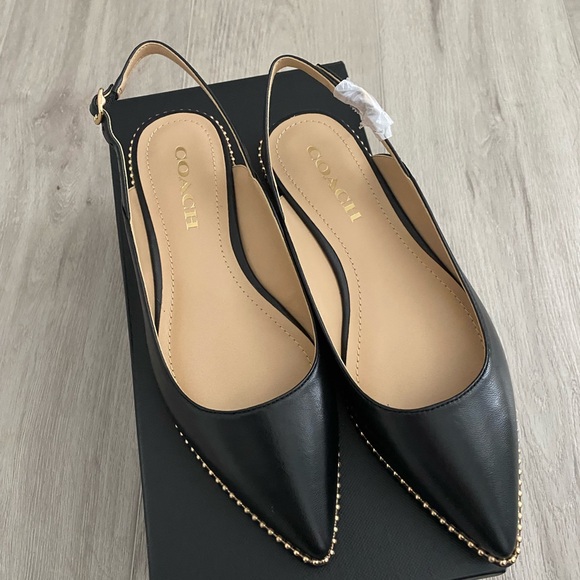 NIB Coach Vae Leather flats black size 6 - Picture 3 of 4